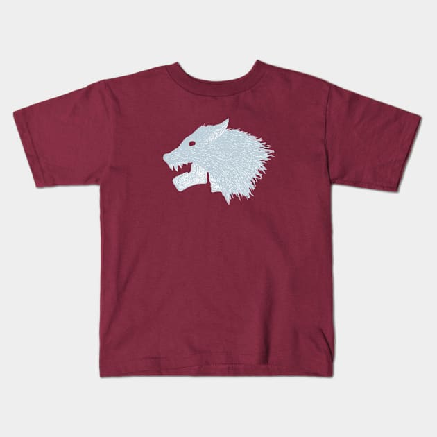 Snow Wolf Kids T-Shirt by anggainviagust